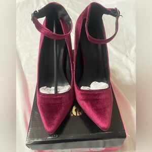 Charlotte Russe Velvet Maroon Heels